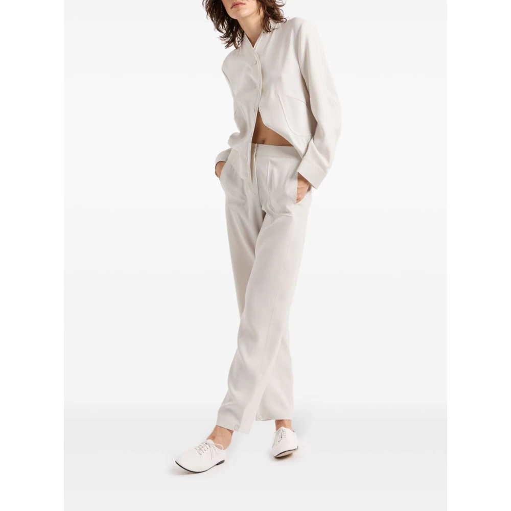 Giorgio Armani Geëmbosseerde Blouson Jas Grijs Gray Dames