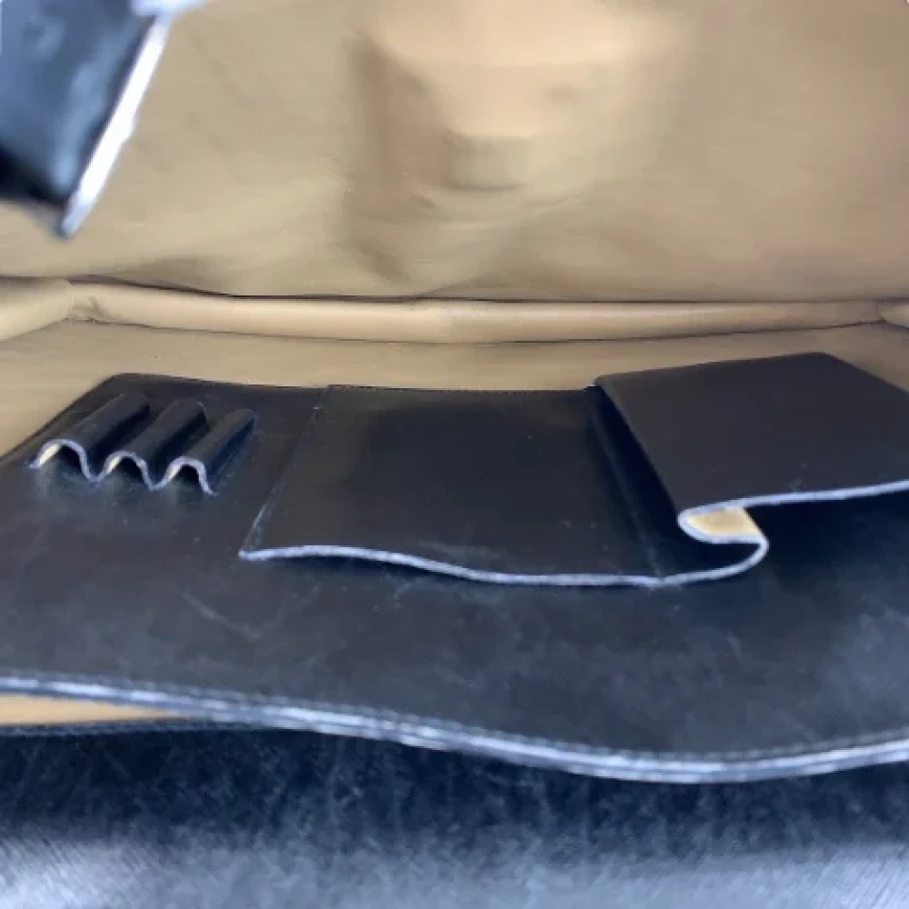 Prada Vintage Pre-owned Leather briefcases Black Dames