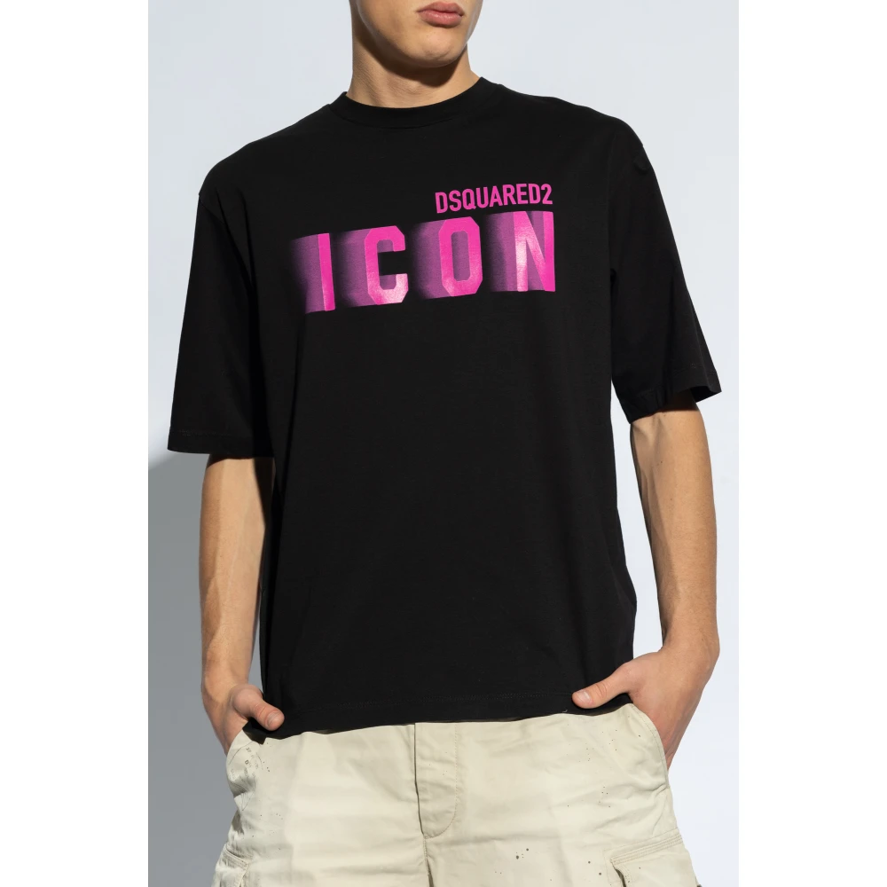 Dsquared2 T-shirt met logo-print Black Heren