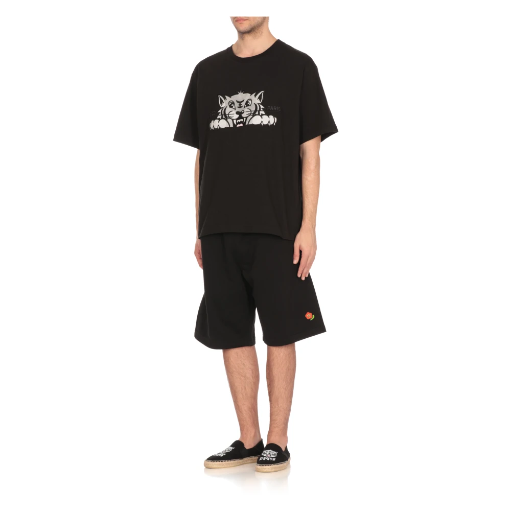Kenzo Happy Tiger Zwarte T-shirt en Polo Black Heren