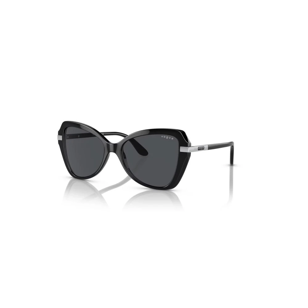Vogue Women's Black Resin Frame Sunglasses With Uv Protection