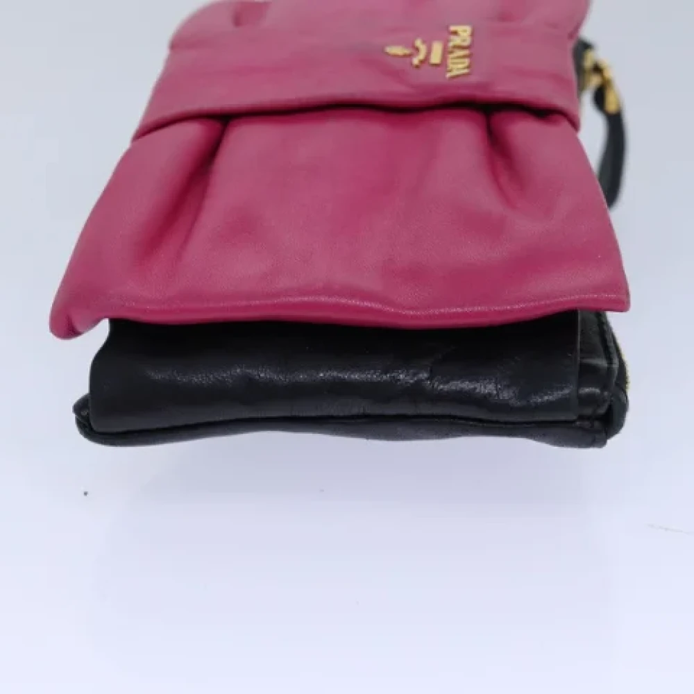 Prada Vintage Pre-owned Leather pouches Black Dames
