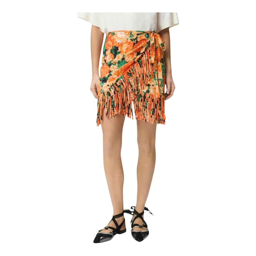 Pinko Nuoro Skirt - Female - Short Skirts - Orange - S - Skirts