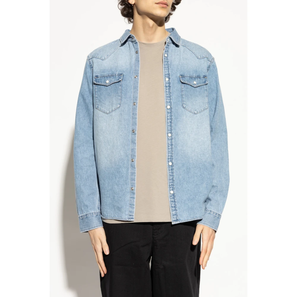 AllSaints Denim Shirt Macgowan Blue Heren