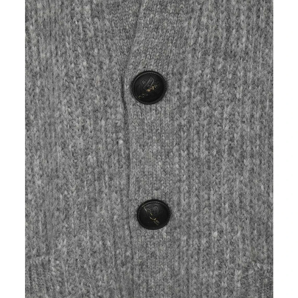 Dsquared2 Gedistresseerde Gebreide Cardigan met Zakken Gray Dames