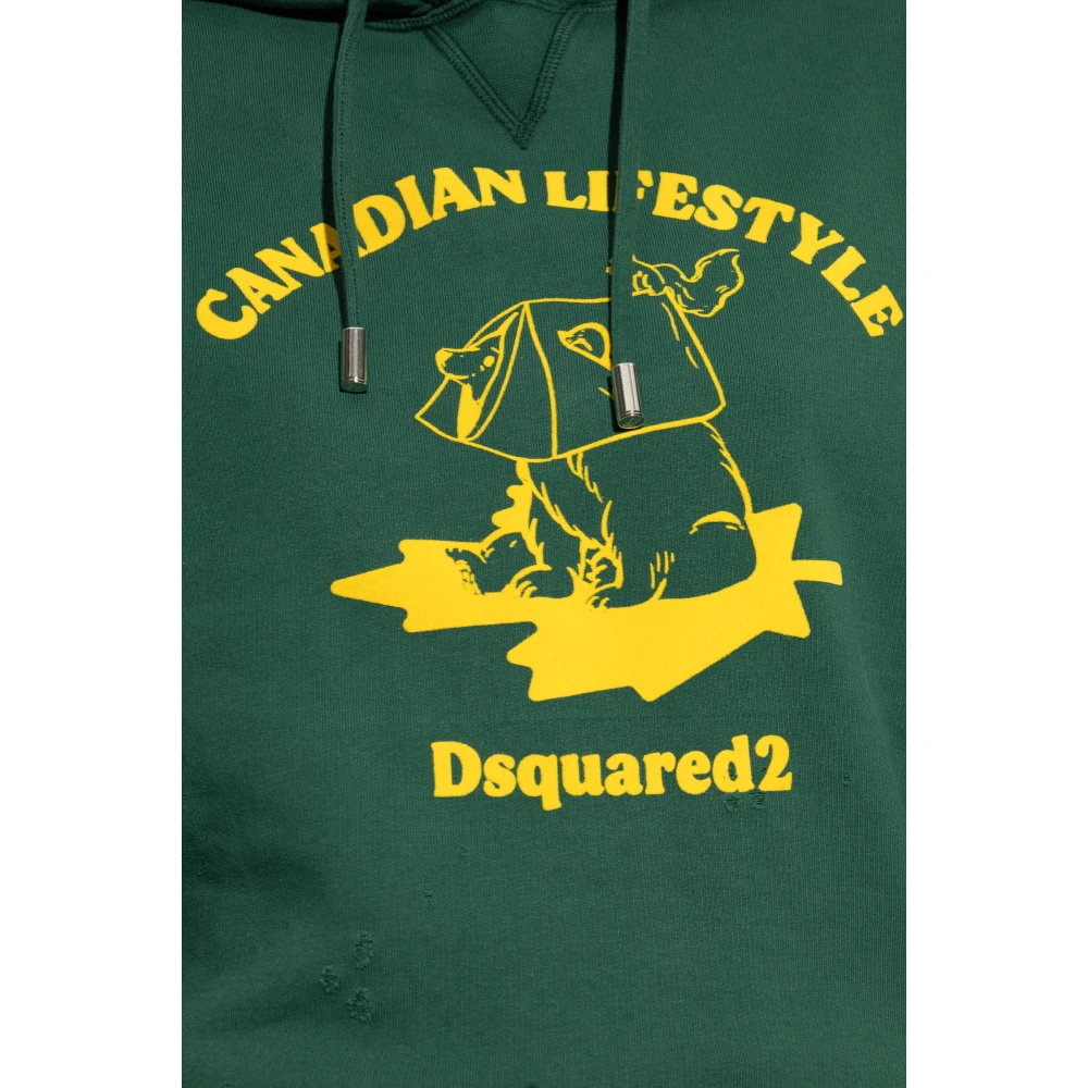 Dsquared2 Sweatshirt met logo Green Dames