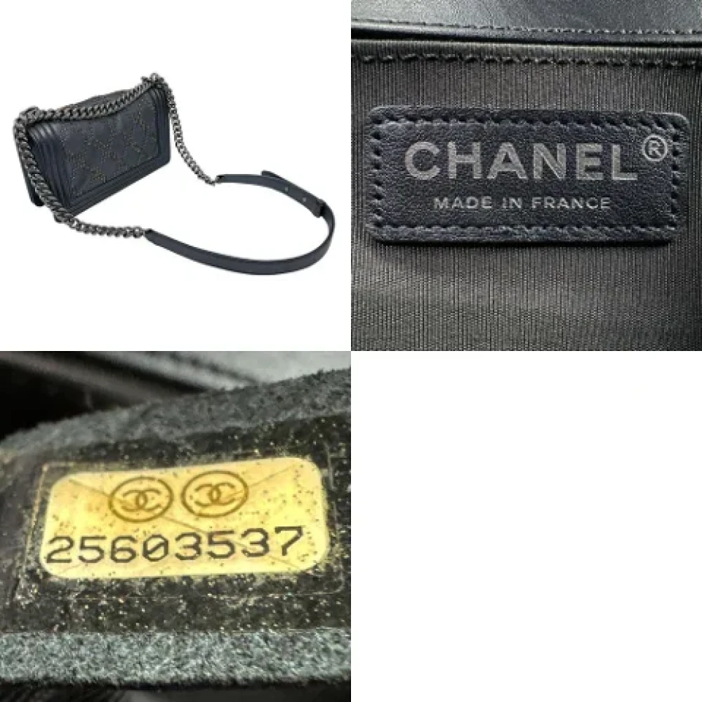 Chanel Vintage Pre-owned Leather chanel-bags Gray Dames