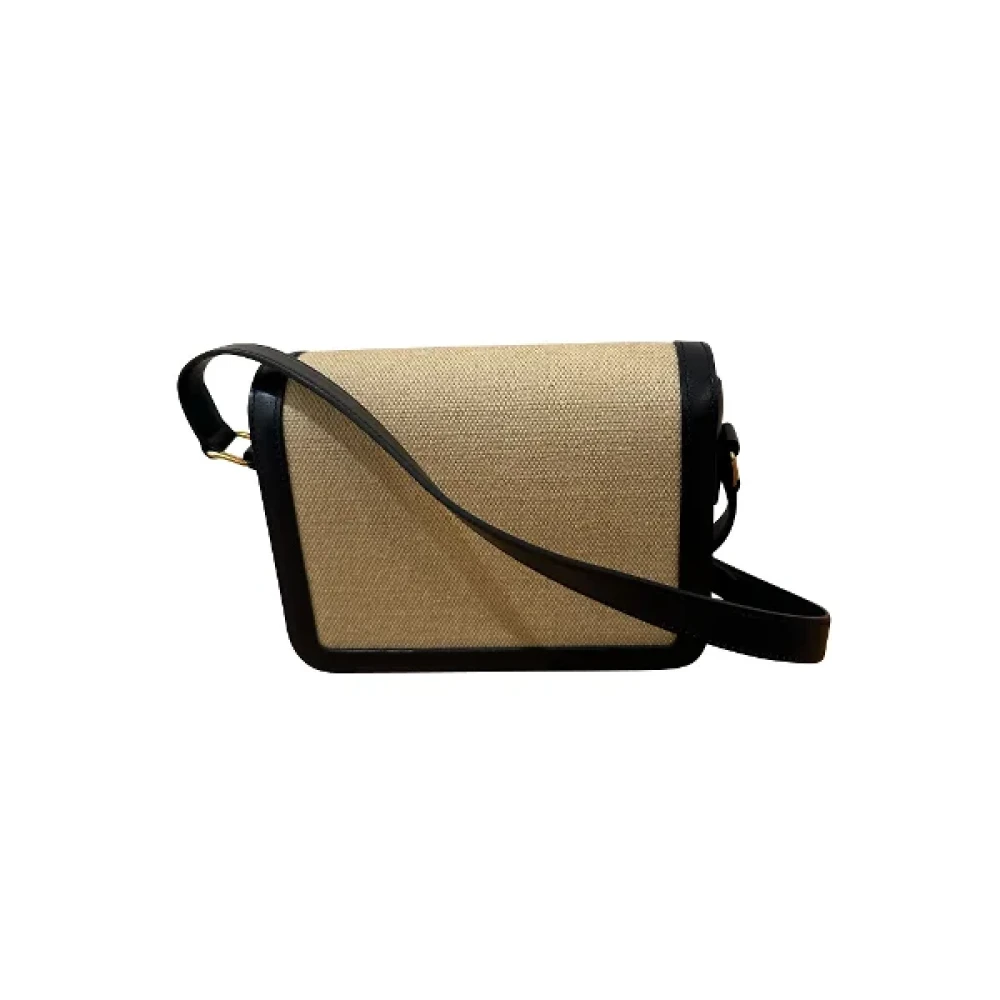 Celine Vintage Pre-owned Canvas crossbody-bags Beige Dames
