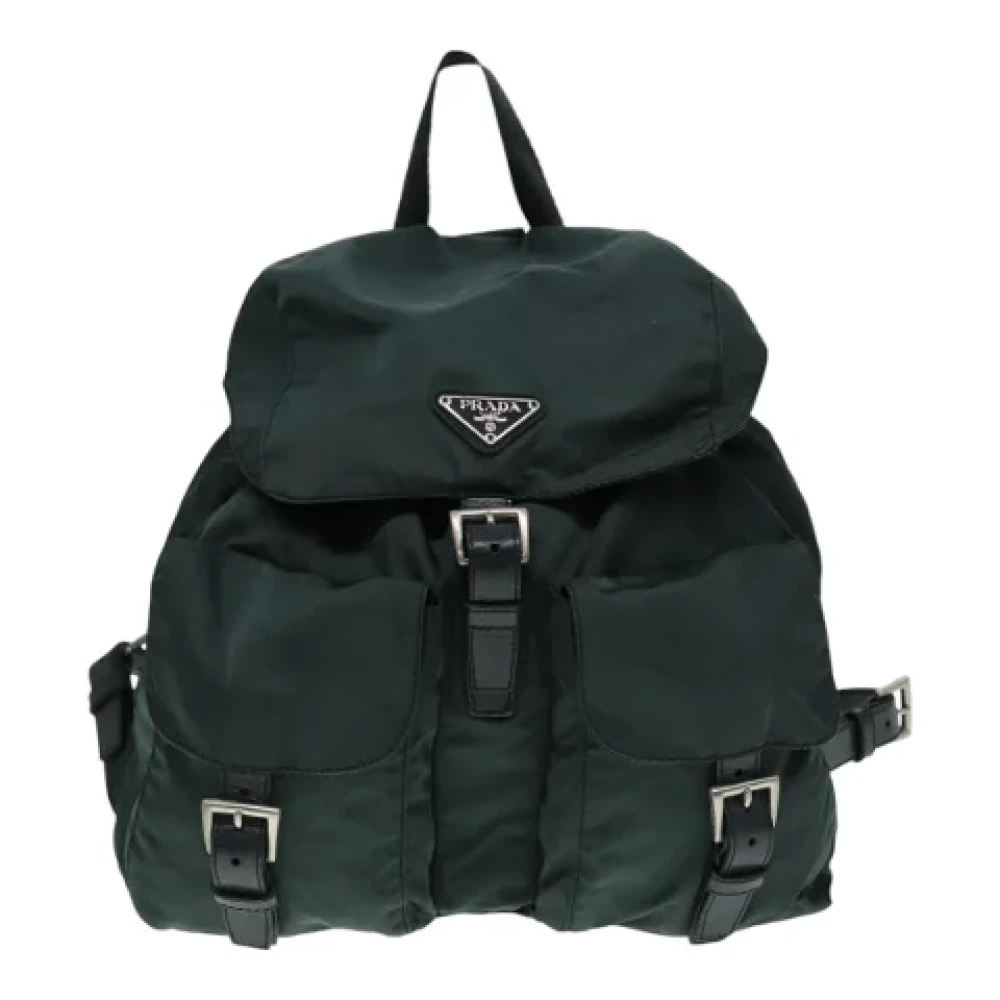 Prada Vintage Pre-owned Nylon backpacks Green Dames