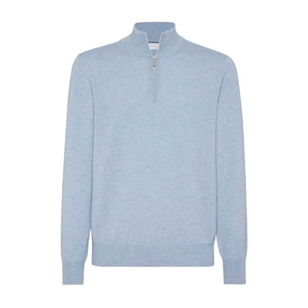 Brunello Cucinelli Men's Blue Luxury Knitwear For