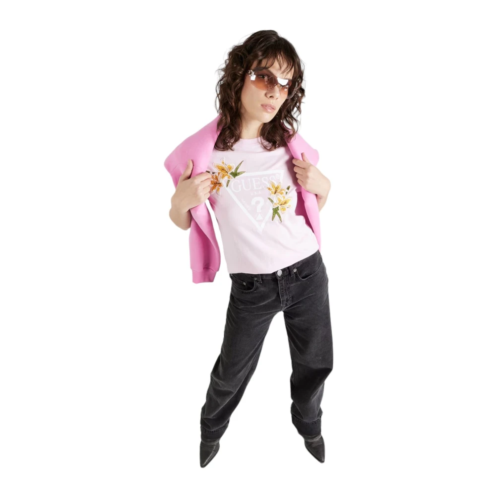 Guess Korte Mouw T-shirt Pink Dames