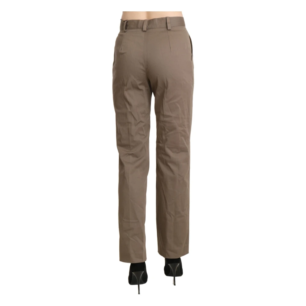 Bencivenga Elegante Straight Pants met hoge taille in Bruin Brown Dames