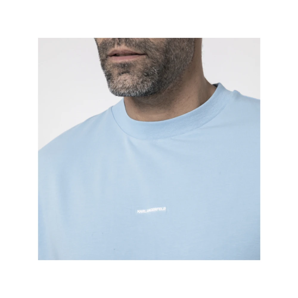 Karl Lagerfeld Blauw Logo T-shirt Korte Mouw Stretch Blue Heren
