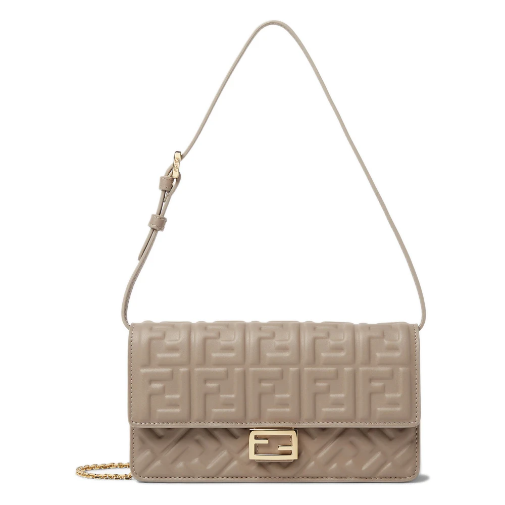 Fendi Grå Wallet On Chain Baguette