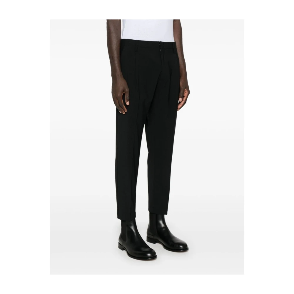 Dondup Zwarte broek met drukknoopsluiting Black Heren