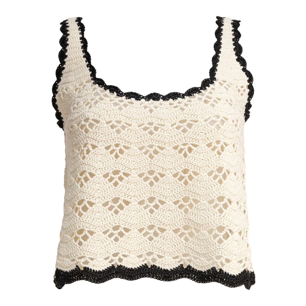 Zimmermann Women's Beige Crochet Tank Top Aw25