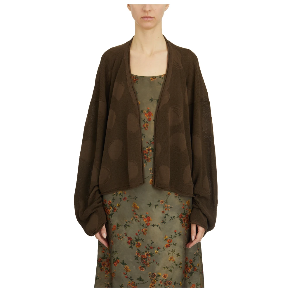 UMA Wang Open Vest met Polka Dots Brown Dames