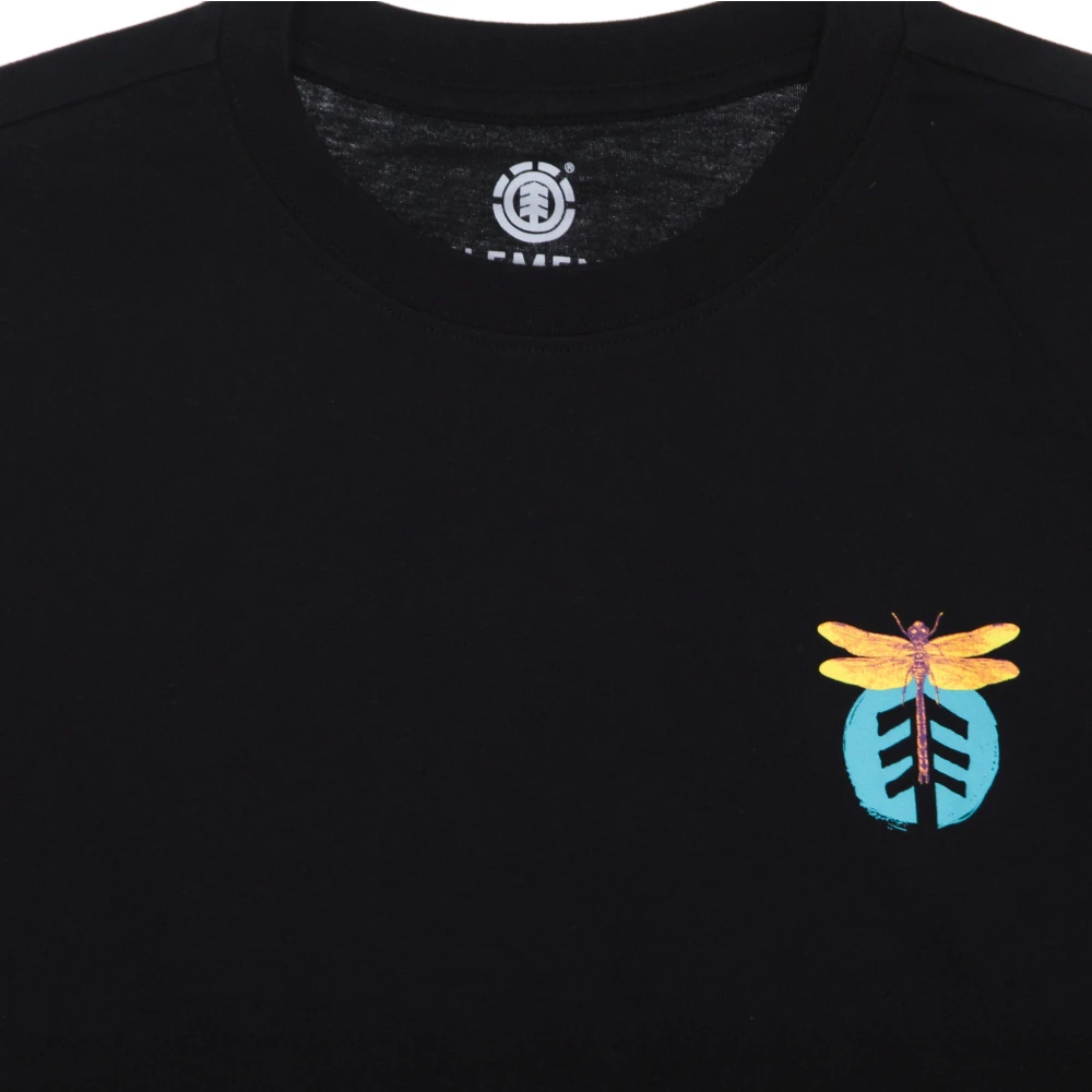 Element Zwarte Heren Tee met Logo Borduurwerk Black Heren
