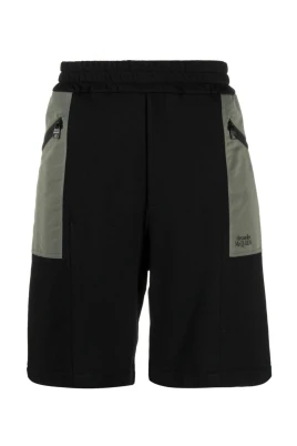 Tvåfärgade elastiska track shorts