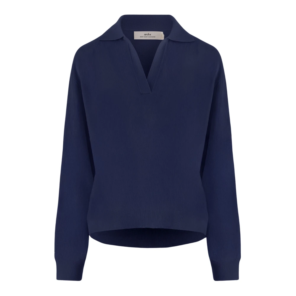 Arch4 Women's Blue V-Neck Knitwear - Cashmere Knitwear - M - Knitwear