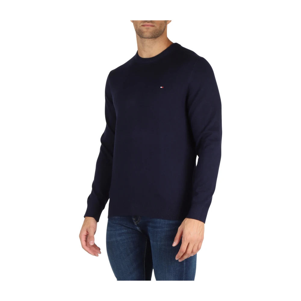 Tommy Hilfiger Katoenen en Cashmere Crewneck Sweater Blue Heren