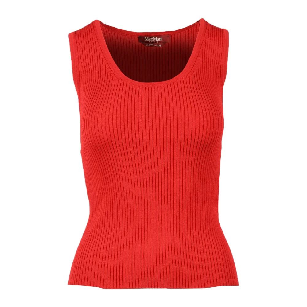 Max Mara Studio Elegante Gebreide Top Red Dames