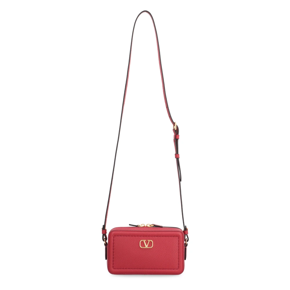 Valentino Leren Mini Schoudertas Red Dames