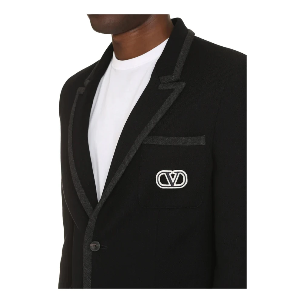 Valentino Katoenen jas met geborduurd logo Black Heren