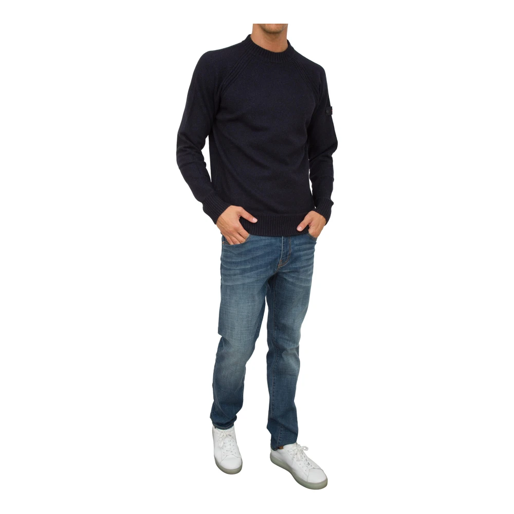 Peuterey Blauwe Gebreide Trui Blue Heren