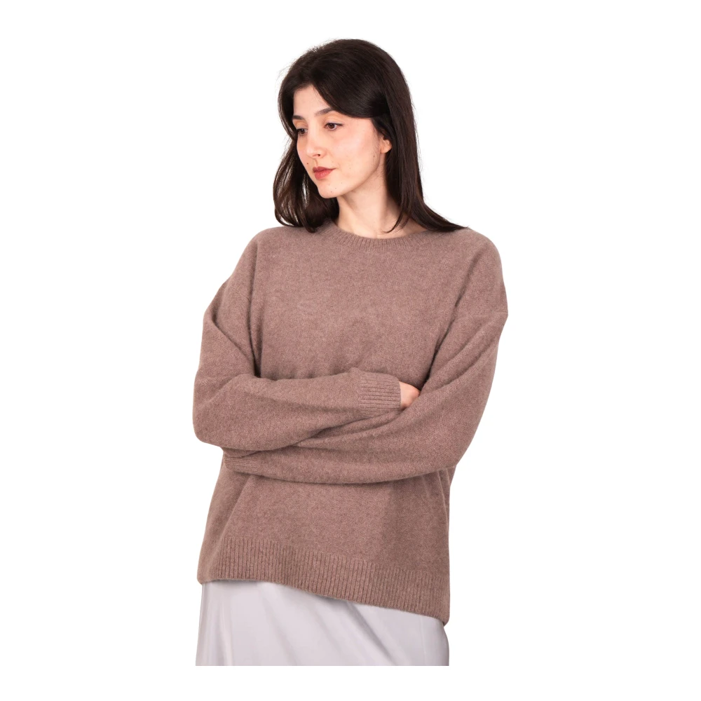 Vince Women's Brown Plush Cashmere Crew Neck Pullover