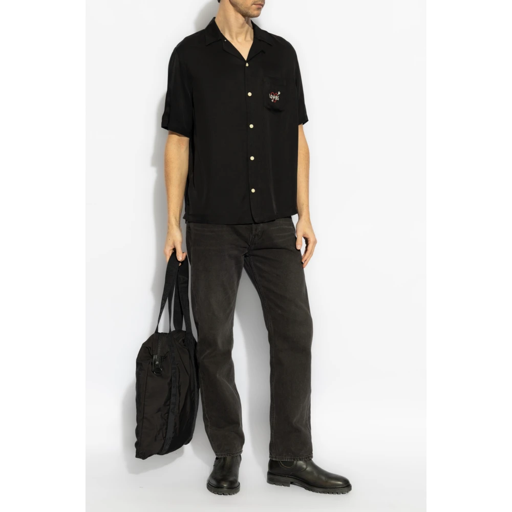 AllSaints Satijnen overhemd Lovers Black Heren
