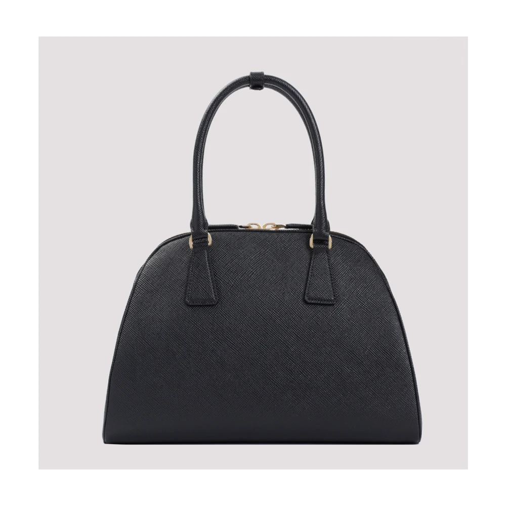 Prada Zwarte Shopper Tas Elegante Klassieke Stijl Black Dames