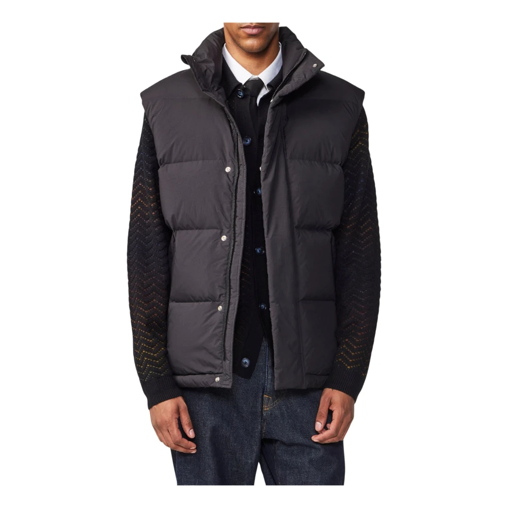 Nn07 Zwarte Puffer Vest met Grote Rits Black Heren