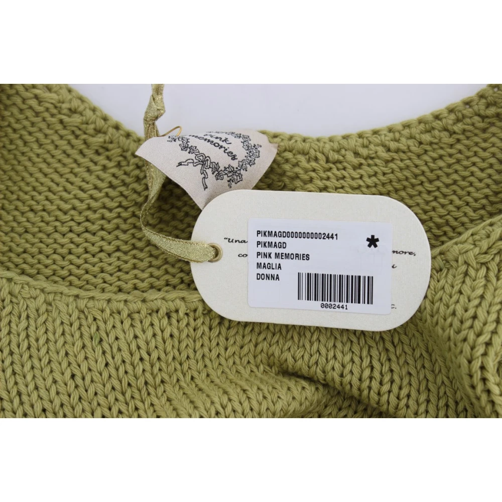 Pink Memories Groene mouwloze gebreide vesttrui Green Dames