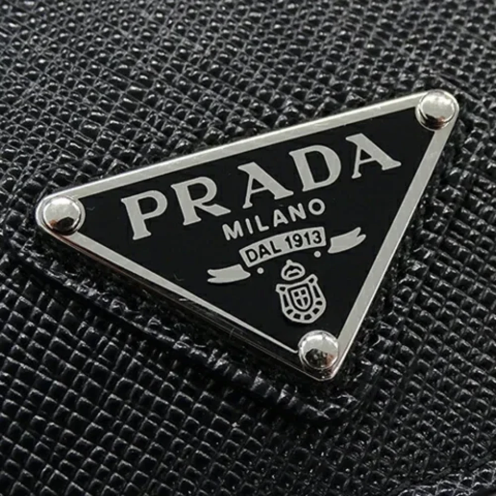 Prada Vintage Pre-owned Fabric wallets Black Heren