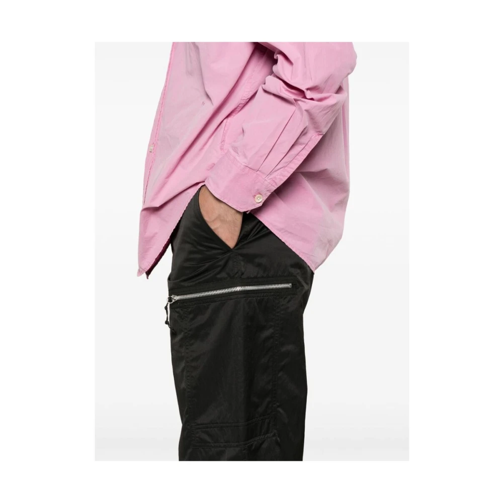 Our Legacy Zwarte Satijnen Straight Leg Broek Black Heren
