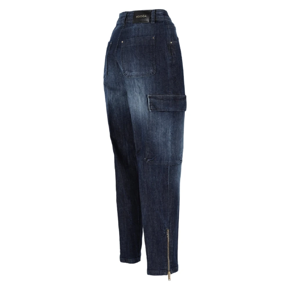 Kocca Donkerblauwe Jeans met zijzakken Blue Dames