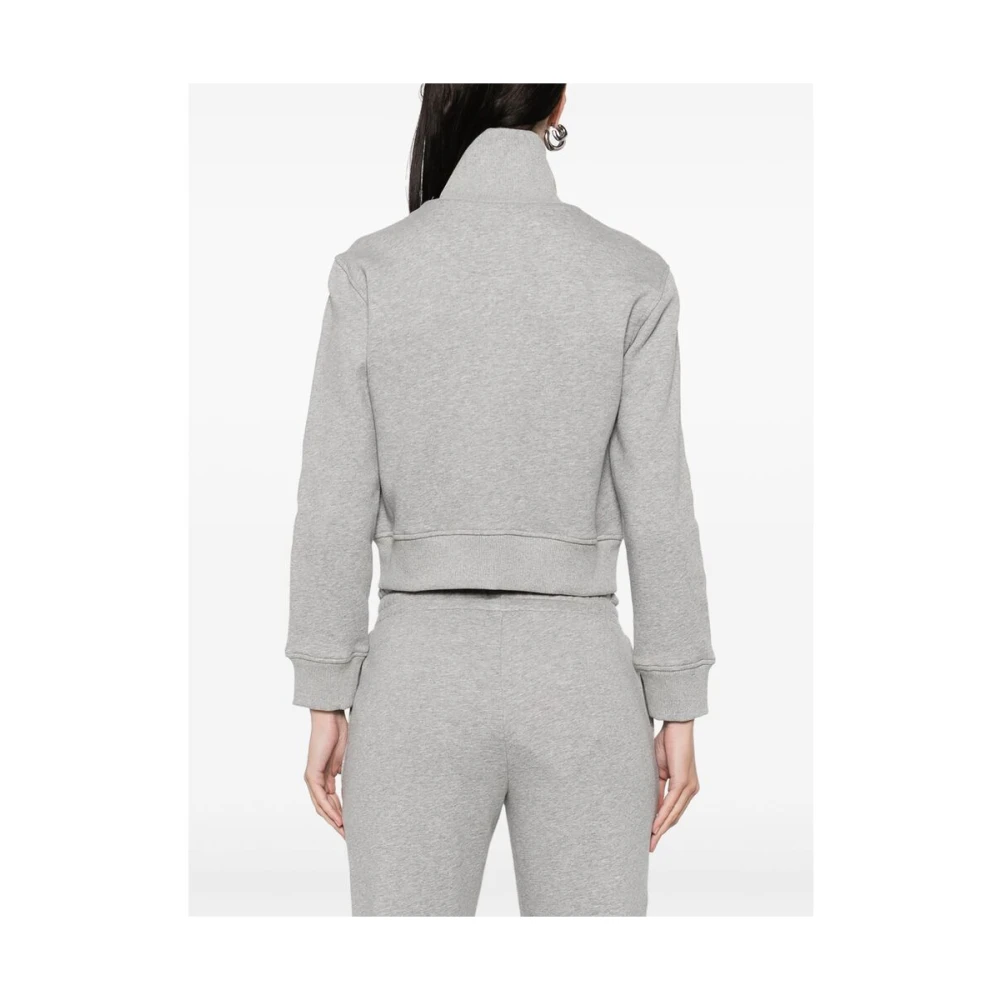 The Attico Grijze Sweatshirt met Rits en Zakken Gray Dames