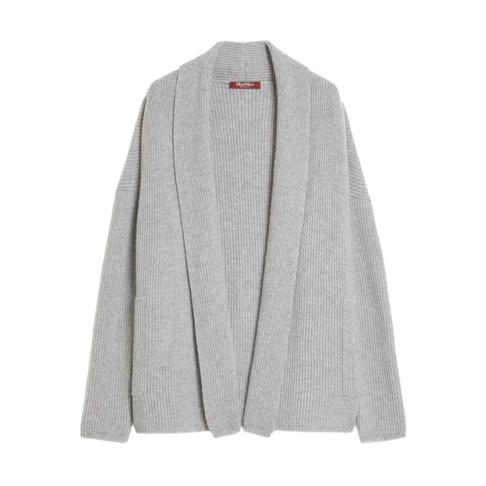 Max Mara Studio Grijze Vest met Shawl Kraag Gray Dames