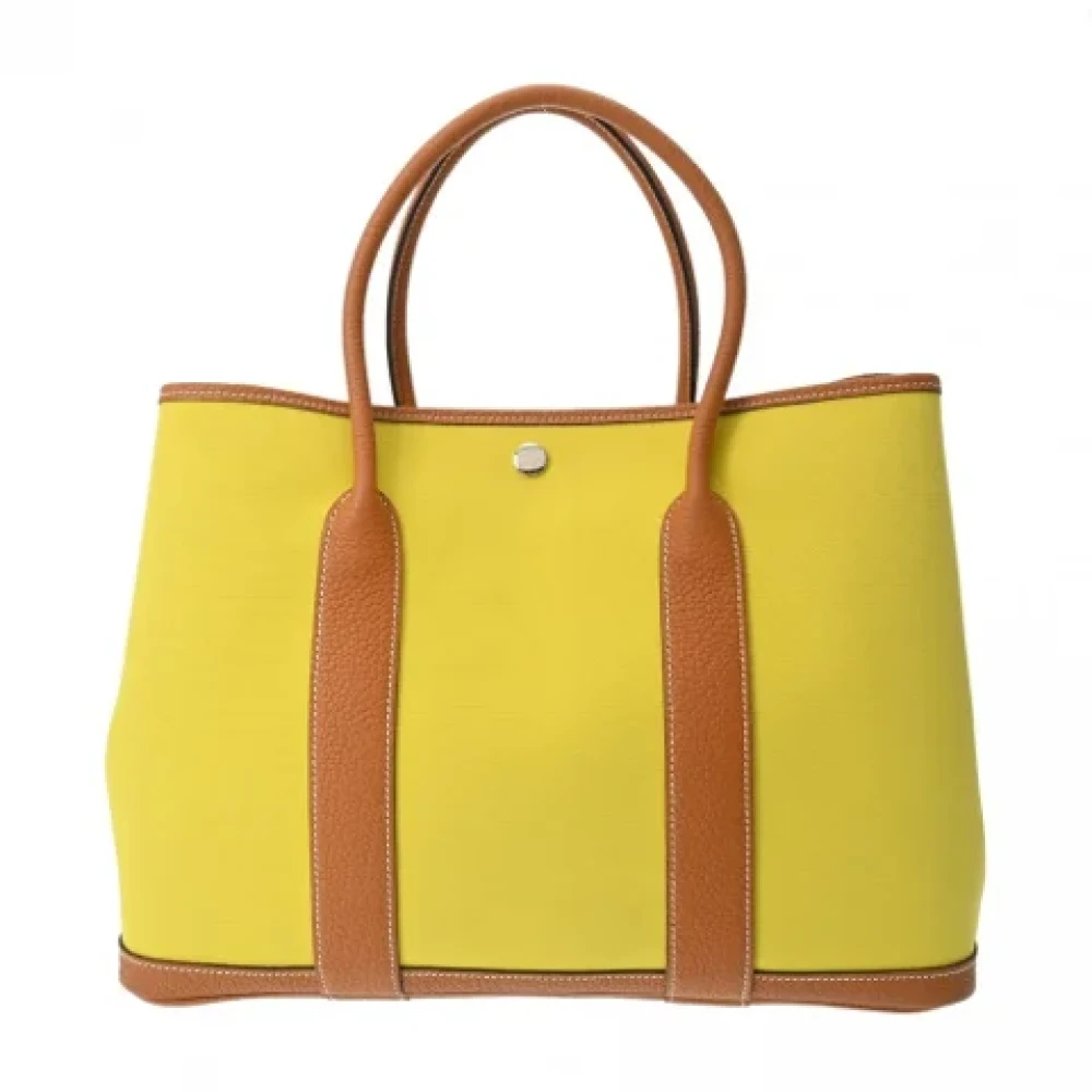 Hermès Vintage Pre-owned Leather handbags Yellow Dames