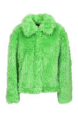 manteau-vert-en-fausse-fourrure