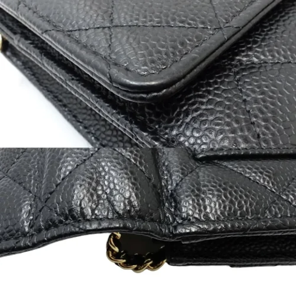 Chanel Vintage Pre-owned Leather wallets Black Dames