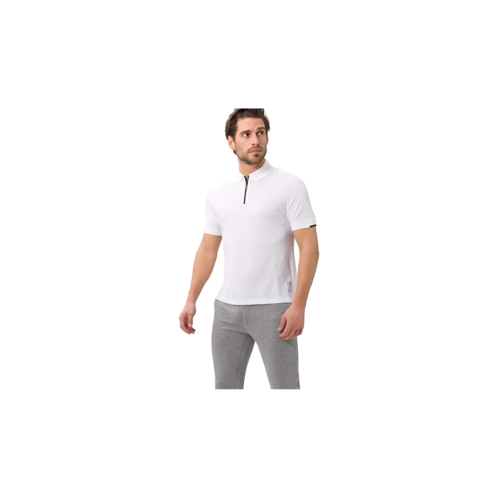 BRAX Korte Mouw Polo Shirt Percy White Heren
