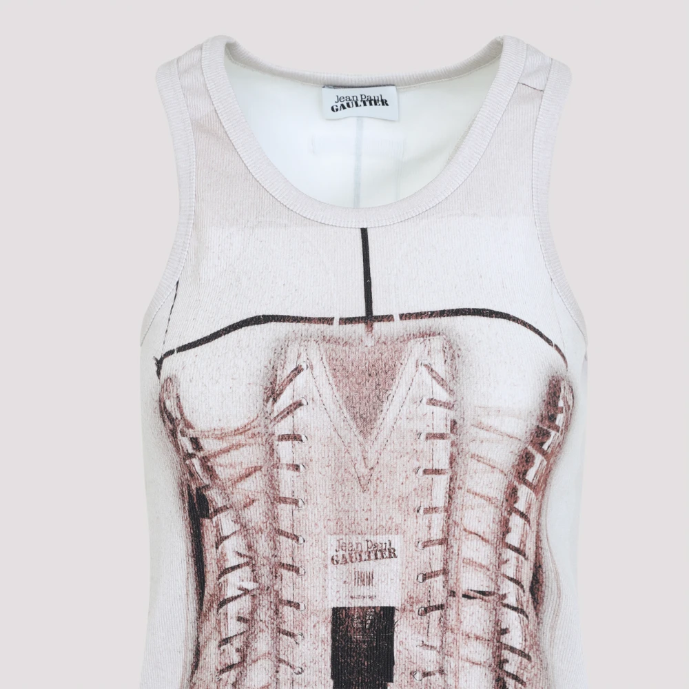 Jean Paul Gaultier Geribbelde tanktop met print Multicolor Dames