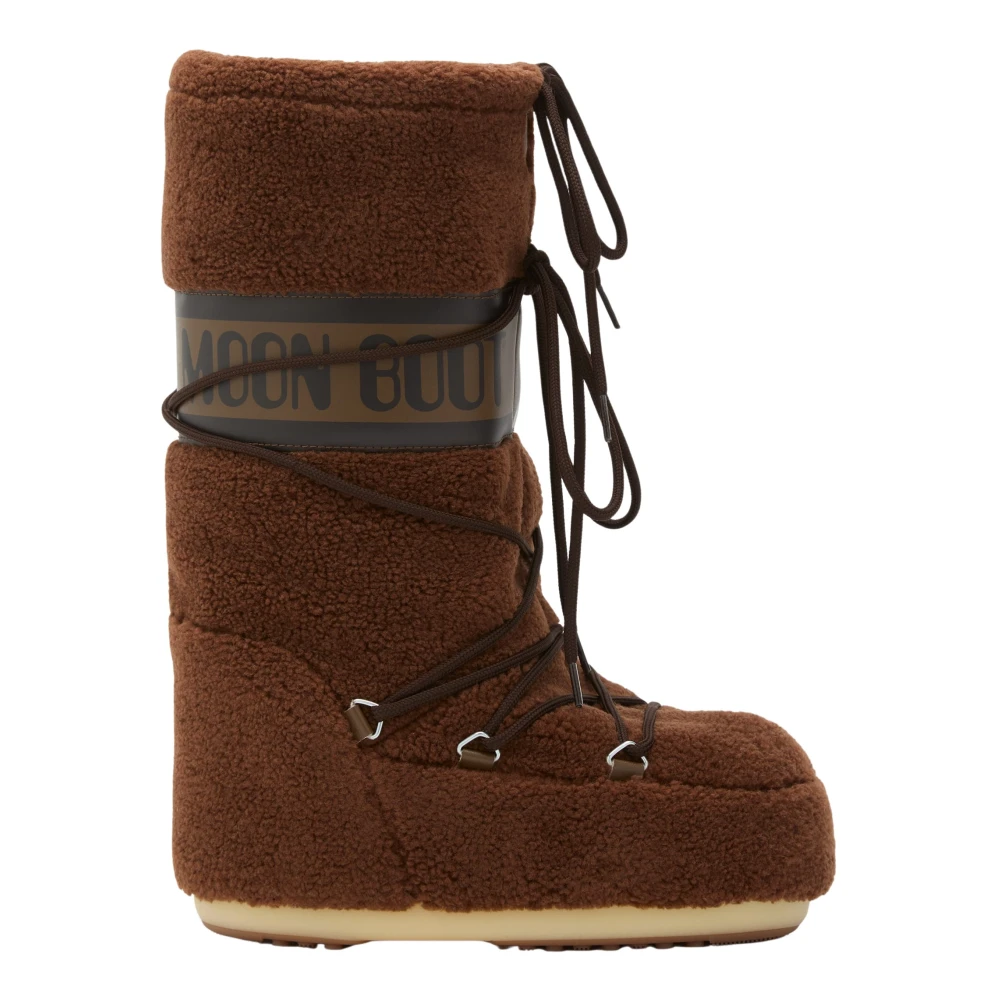 Moon Boot Women's Brown Icon Fleece Boots - Winter Boots - 2 Uk - Shoes