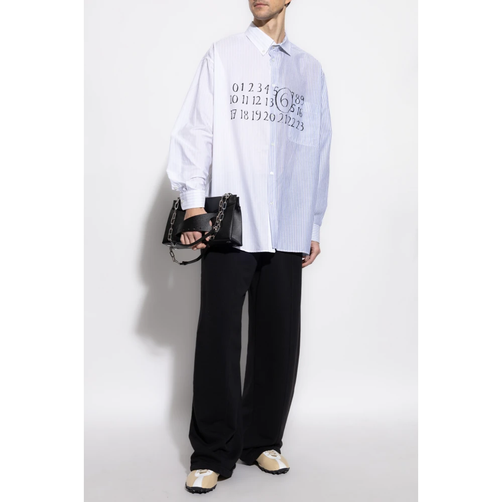 MM6 Maison Margiela Overhemd met strepen Blue Heren