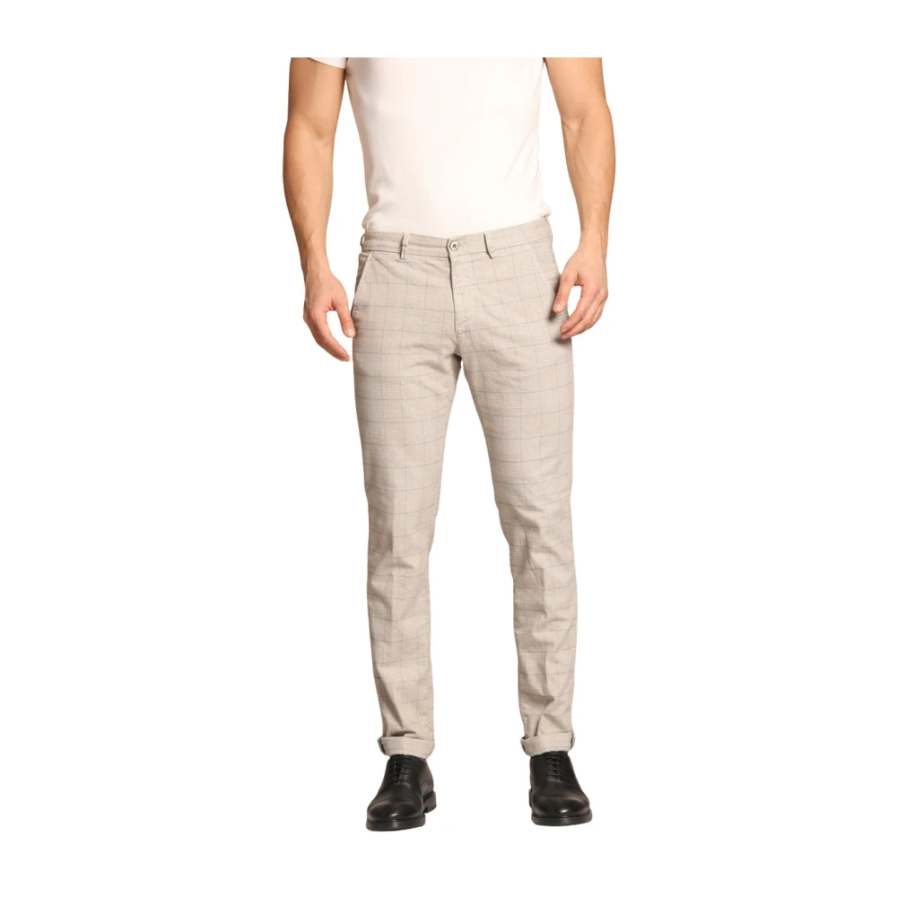 Mason's Slim Fit Katoenen Stretch Chino Broek Beige Heren