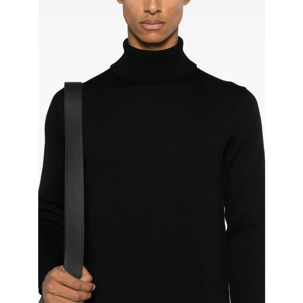Roberto Collina Zwarte Sweaters voor Mannen Black Heren