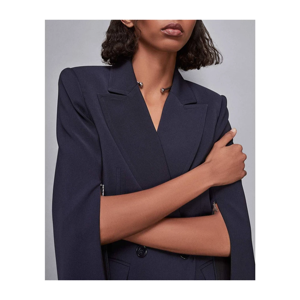 PATRIZIA PEPE Dubbelborstig Essential Jas Black Dames