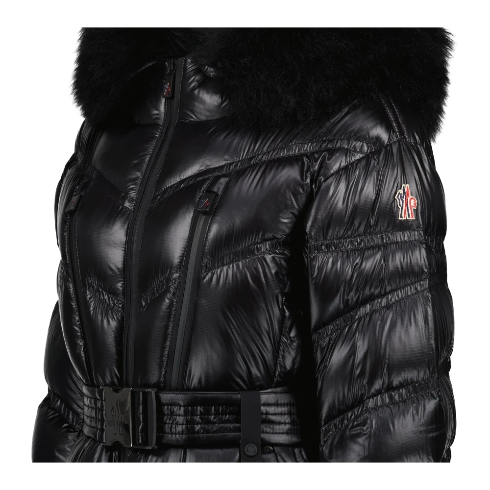 Moncler Glanzende Nylon Winterjas Bernins Black Dames